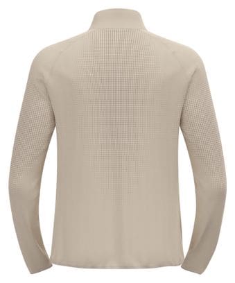 Pull Running Homme Odlo Zeroweight Warm 2.0 1/2 Zip Beige