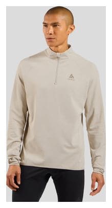 Pull Running Homme Odlo Zeroweight Warm 2.0 1/2 Zip Beige