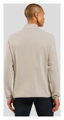 Pull Running Homme Odlo Zeroweight Warm 2.0 1/2 Zip Beige