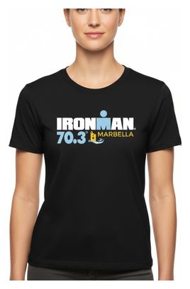 Dames Ironman 70.3 Marbella Zwart Korte Mouw T-Shirt