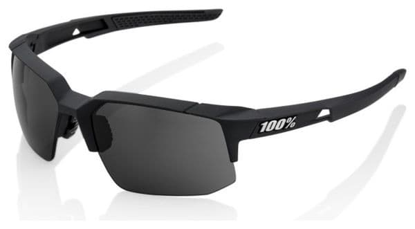 100% SpeedCoupe Sunglasses Soft Tact Black - Smoke Lens