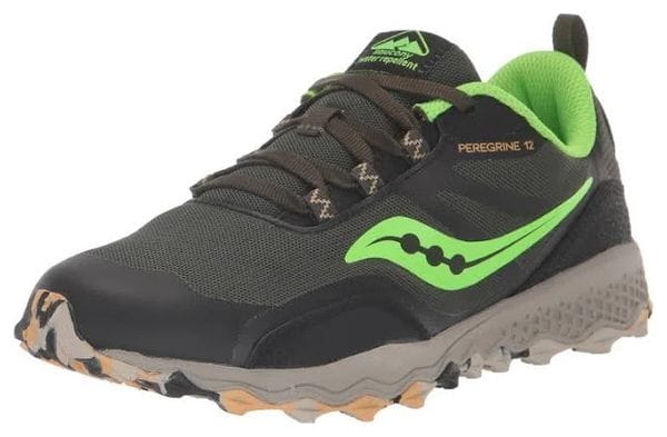 Children's Trail Running Shoes Saucony Peregrine 12 Shield Black Green