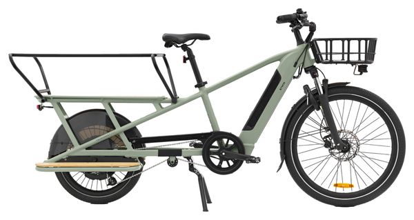 Btwin R500E Microshift Longtail Elektrische Bakfiets 8V 26/20'' 672 Wh Groen