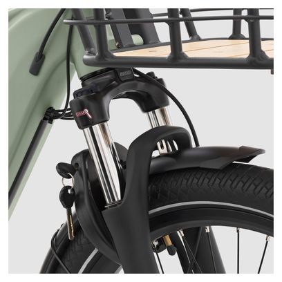 Btwin R500E Microshift Longtail Elektrische Bakfiets 8V 26/20'' 672 Wh Groen