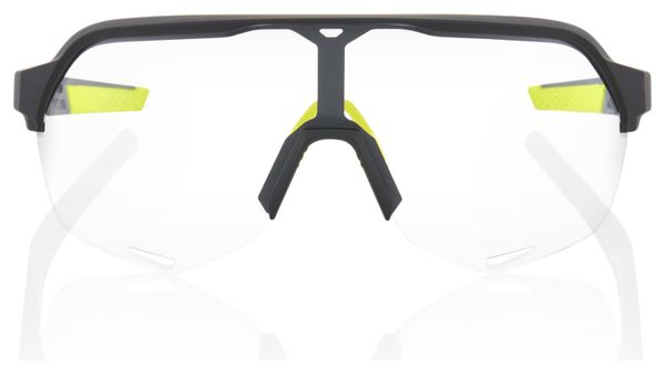 100% S2 Soft Tact Brille Schwarz / Gelb / Transparente selbsttönende Gläser