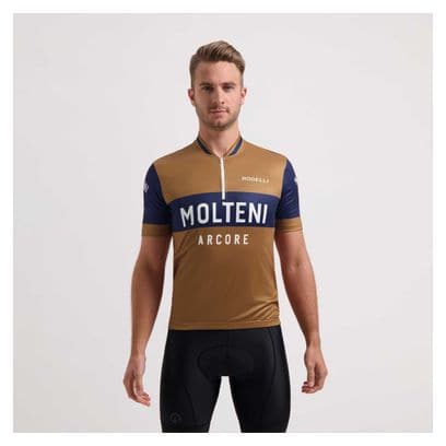 Maillot Manches Courtes Velo Rogelli Molteni - Homme - Marron