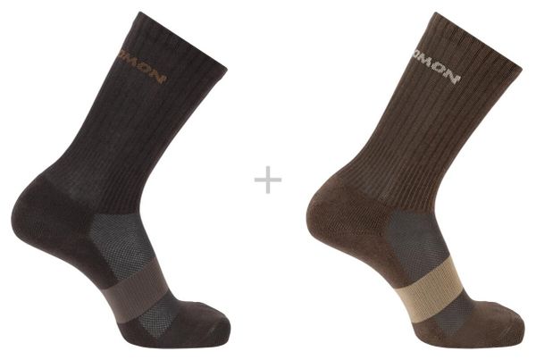 Salomon Evasion Crew Socks Black/Brown (2 pairs)