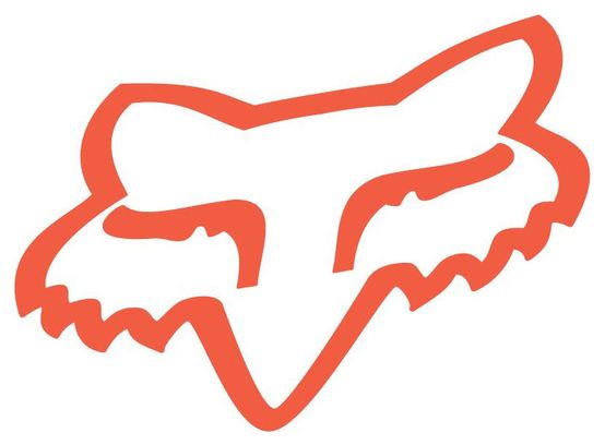 Adesivo Fox Racing Shox Testa di volpe Arancione Neon