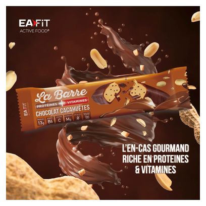 EAFIT La Barre Protéines + Vitamines 49 g - Chocolat Cacahuétes - Lot de 24