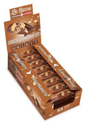 EAFIT La Barre Protéines + Vitamines 49 g - Chocolat Cacahuétes - Lot de 24