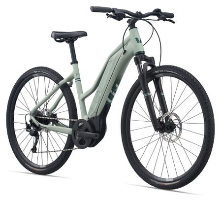 VTC Électrique Femme Liv Rove E+ Shimano Alivio 9V 400 Wh Vert Pastel