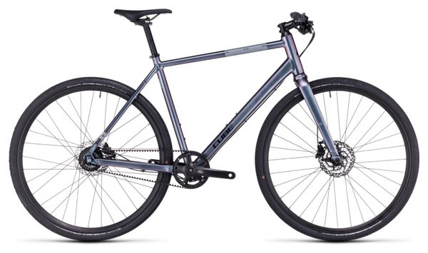 Vélo Fitness Cube Hyde Race Shimano Alfine 8V Courroie 700 mm Bleu Violet Galactic 2023