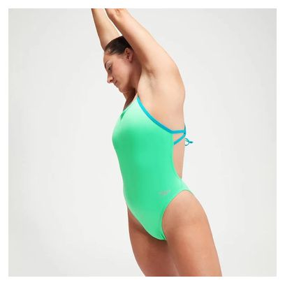 Speedo Eco+ Solid Tie Back Swimsuit Green