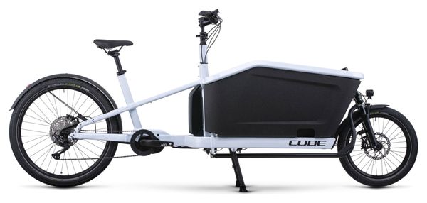 Cube Cargo Sport Dual Hybrid 1000 Bicicleta eléctrica de carga Shimano Deore 10S 1000 Wh 20/27.5'' Flash Blanco 2023