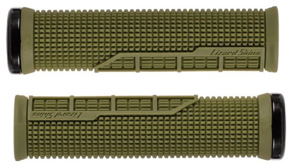 Paire de Grips Lizard Skins Machine Single Lock-On Vert Olive