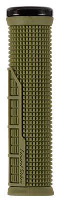 Paire de Grips Lizard Skins Machine Single Lock-On Vert Olive