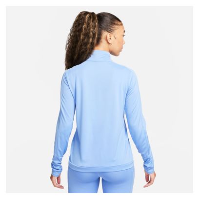 Camiseta con 1/2 cremallera <strong>Nike Dri-Fit Swoosh Azul</strong> para mujer