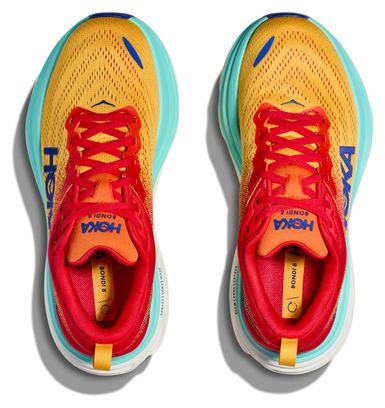 Hoka One One Bondi 8 Red Orange Blue Men display picture 2