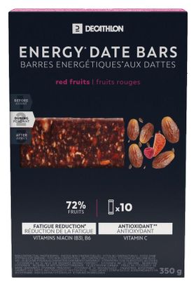 Decathlon Nutrition Dattes/Fruits Rouges Energy Bar 10x35g