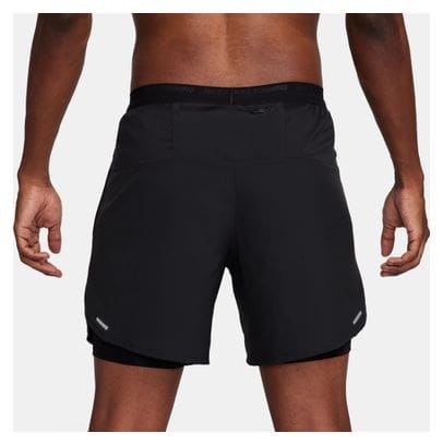 Pantalón Corto Nike Stride 7in 2 en 1 Negro Hombre