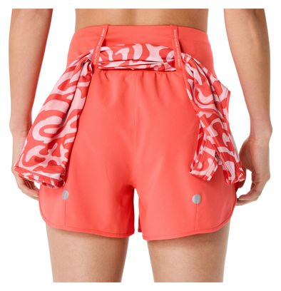 Asics Road Shorts 3.5in Koralle Damen