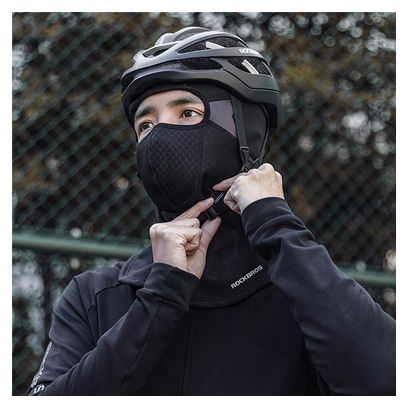 Cagoule de et de cyclisme d'hiver chaud en polaire noir