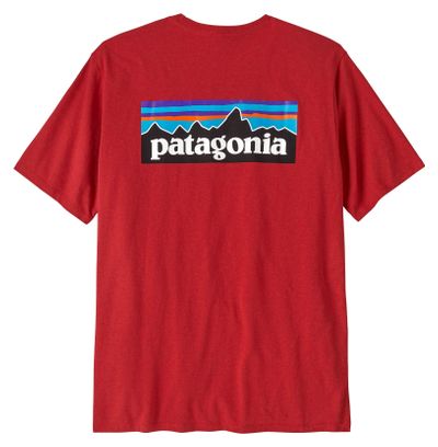 Maglietta Patagonia P-6 Logo Responsibili-Tee Rosso Uomo