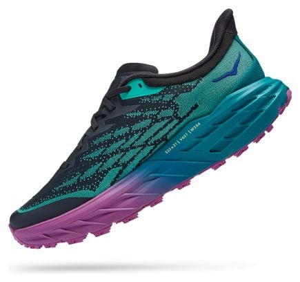 Hoka Speedgoat 5 Trail Running Schuhe Blau Grün Violett
