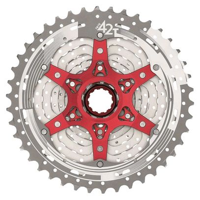 Cassette VTT 11V SUNRACE CS-MX8 Argent Rouge