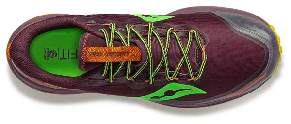 Chaussures de Trail Saucony Xodus Ultra 2 Bordeaux Jaune Vert