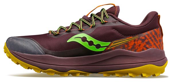 Trail Shoes Saucony Xodus Ultra 2 Bordeaux Yellow Green