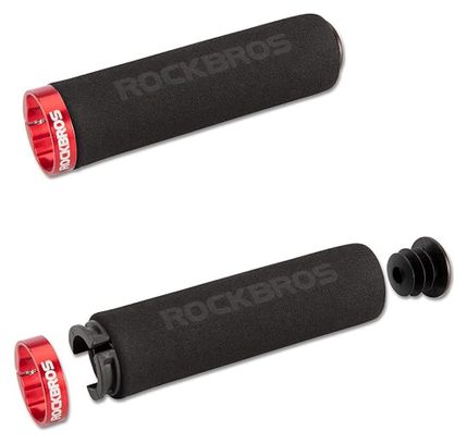 Rockbros Poignées de guidon de vélo en éponge - Noir et Rouge