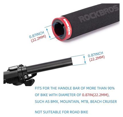 Rockbros Poignées de guidon de vélo en éponge - Noir et Rouge