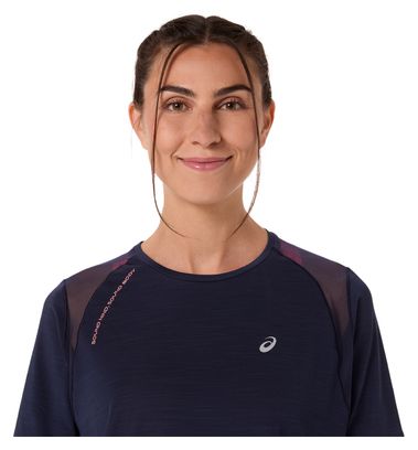 Maglia a maniche corte Asics Road blu da donna