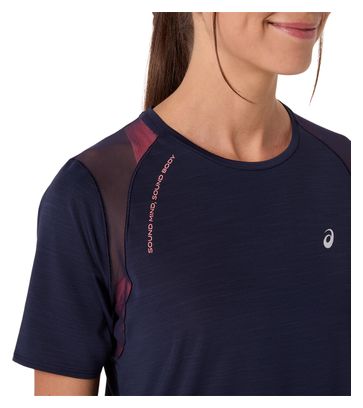 Maglia a maniche corte Asics Road blu da donna