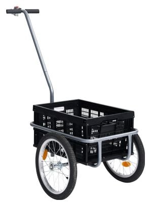 vidaXL Remorque de vélo avec boîte de transport pliable 50L Noir 50 kg