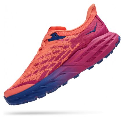 Zapatillas Hoka Speedgoat 5 Coral Azul Rosa Trail Running para mujer