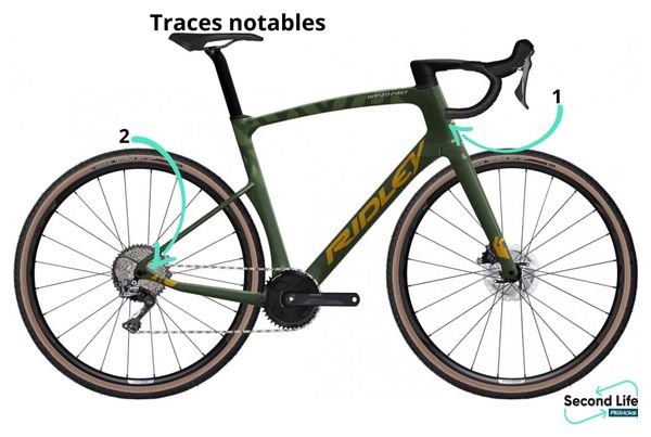 Producto reacondicionado - Bicicleta Gravel Ridley Kanzo Fast Shimano GRX 800 1x11V 700 mm Verde Camuflaje 2022