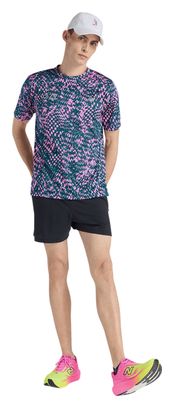 Camiseta de manga corta New Balance London Edition RC Essential Printed Rosa para hombre