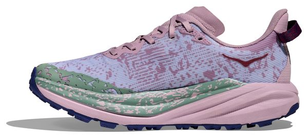Hoka Speedgoat 6 GTX Trail Running Shoes, Blue/Pink/Green, Women's