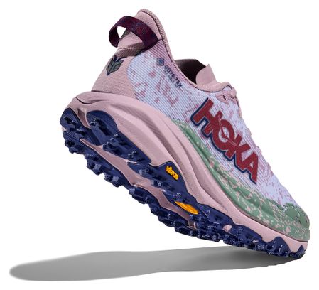 Hoka Speedgoat 6 GTX Trail Running Shoes, Blue/Pink/Green, Women's