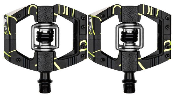 Crankbrothers Mallet E LS Caged Automatic Pedals Limited Edition Splatter Green