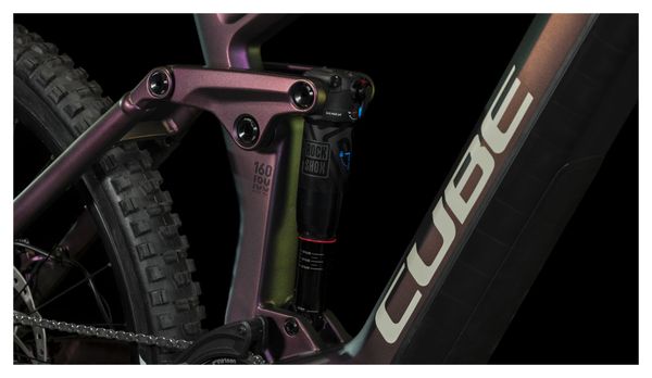 VTT Électrique Tout-Suspendu Cube Stereo Hybrid 160 HPC SLX 750 27.5 Shimano Deore/XT 12V 750 Wh 27.5'' Violet Molotov Iridescent 2023