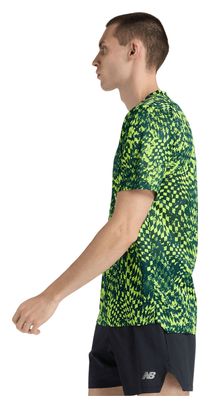 Camiseta de manga corta New Balance London Edition RC Essential Printed amarilla/verde para hombre