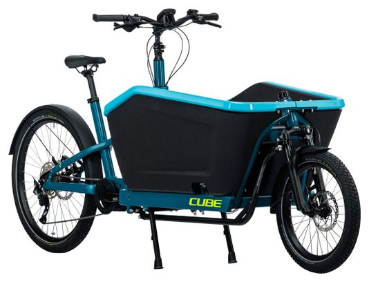 Cube Cargo Sport Dual Hybrid 1000 Elektrische Cargo Bike Shimano Deore 10S 1000 Wh 20/27.5'' Blauw 2023