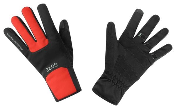 Lange Handschuhe Gore Wear M Gore Windstopper Thermo Rot/Schwarz