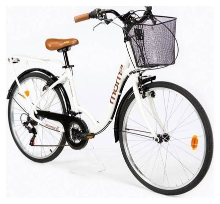 Moma Bikes Bicicleta Paseo City Classic 26', Aluminio , SHIMANO 18V Blanco