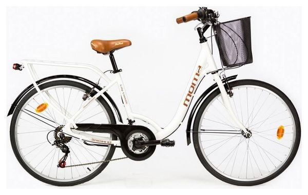 Moma Bikes Bicicleta Paseo City Classic 26', Aluminio , SHIMANO 18V Blanco