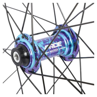 Paire de Roues Carbone Expert Pride Wave Matrix Splash 10mm Bleu Violet