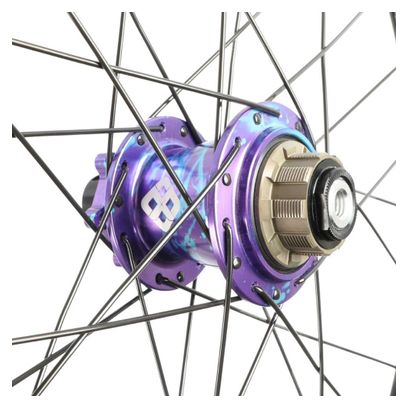 Paire de Roues Carbone Expert Pride Wave Matrix Splash 10mm Bleu Violet
